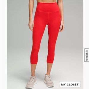 NWT lululemon Wunder Train High Rise Crop 21” Leggings, sz 10